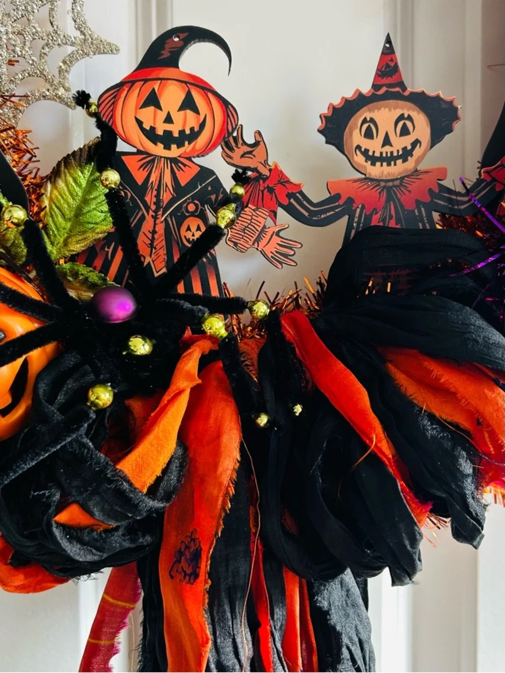 Vintage Repurposed Halloween Festive Holiday Wreath